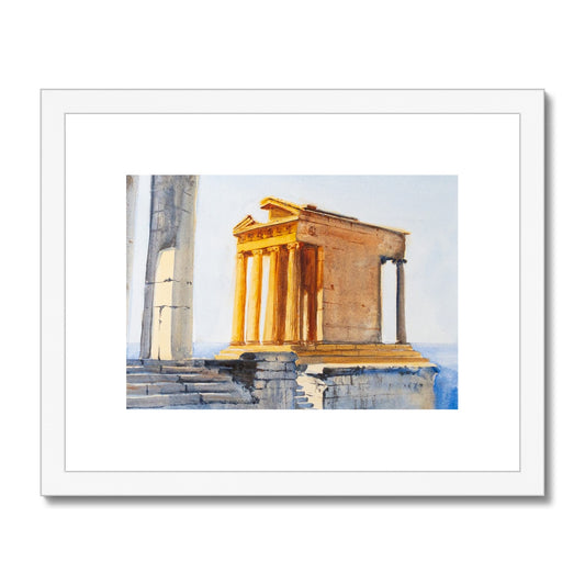 Athens, Temple of Athena Nike (watercolor) Framed & Mounted Print