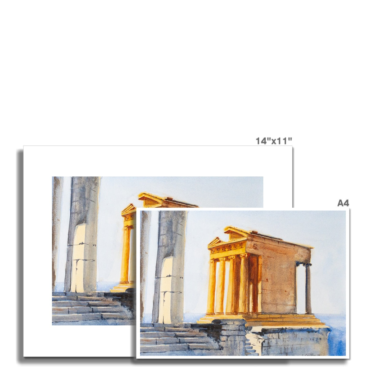Athens, Temple of Athena Nike (watercolor) - Giclée print on watercolor paper