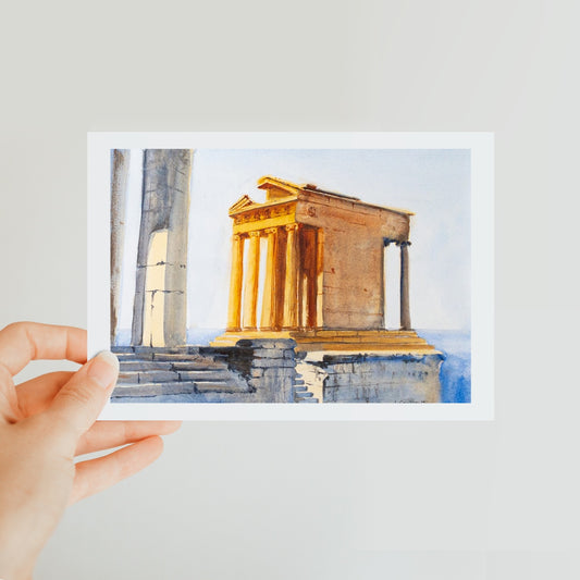 Athens, Temple of Athena Nike (Watercolor) Postcard