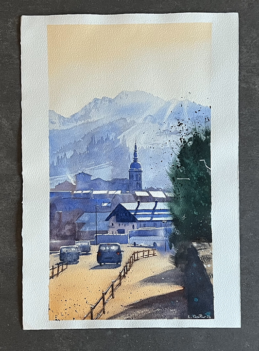 Arrivée à La Clusaz - Original Artwork