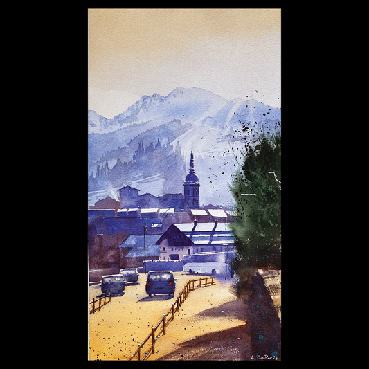 Arrivée à La Clusaz - Original Artwork