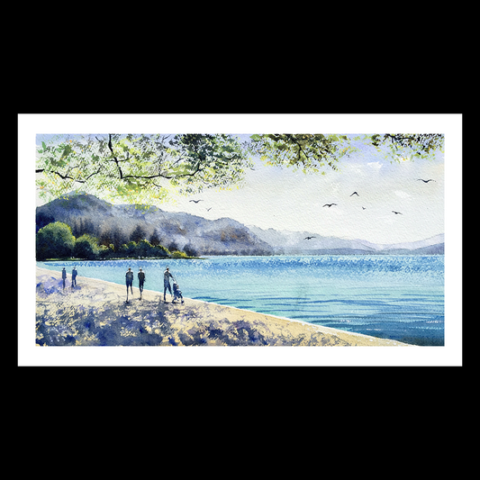 Le lac d'Annecy - Original Artwork (framed by a craftsman)