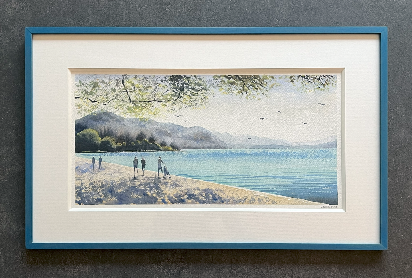 Le lac d'Annecy - Original Artwork (framed by a craftsman)