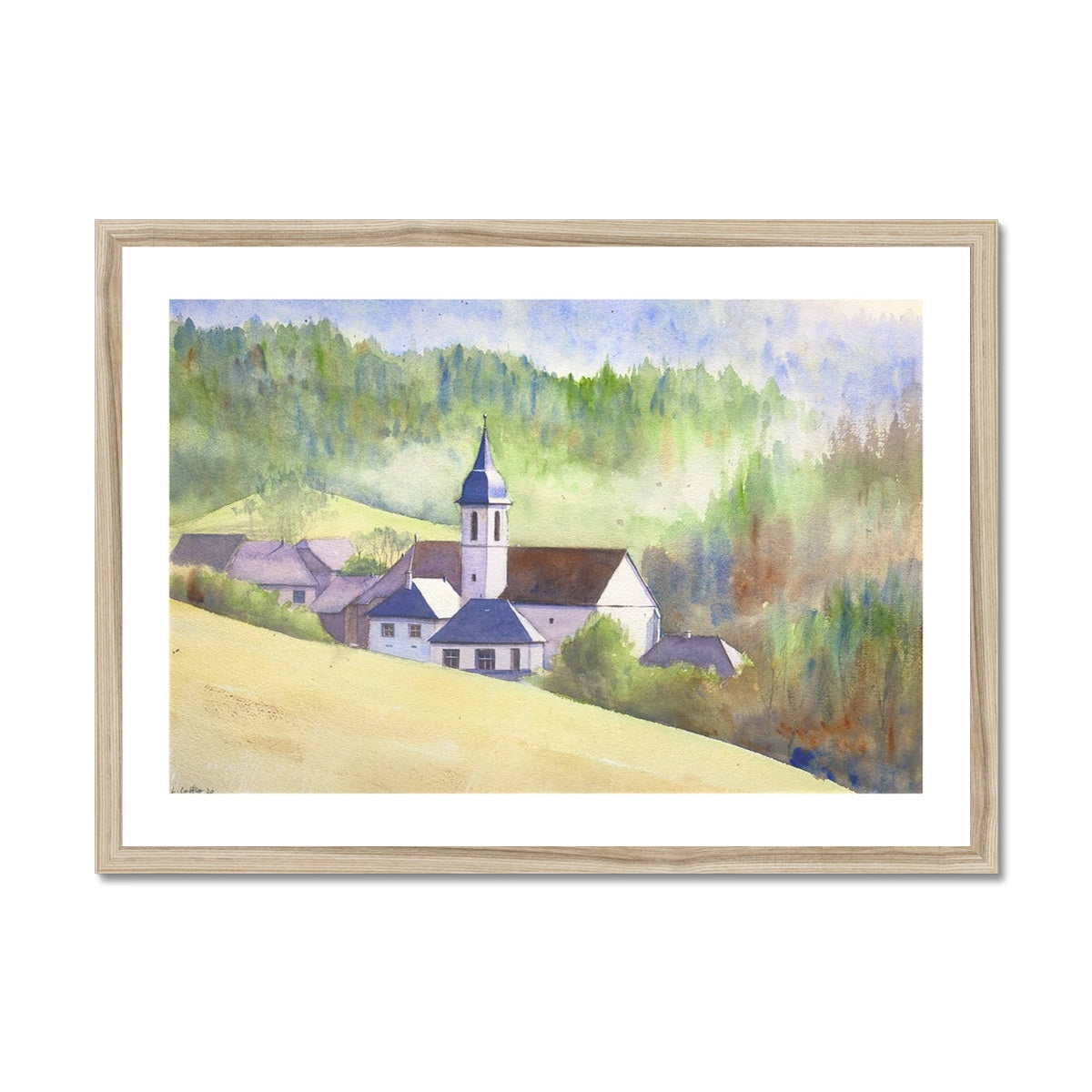 La Chapelle Saint Maurice (Watercolor) Framed Print