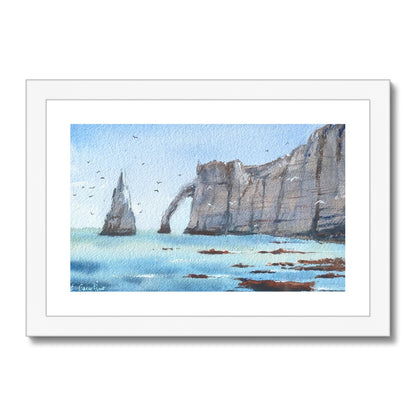 The Cliffs of Etretat (watercolor) Framed & Mounted Print