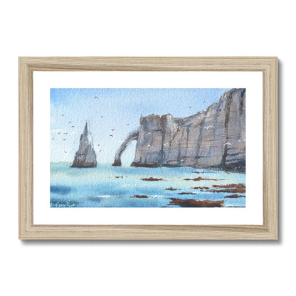 The Cliffs of Etretat (watercolor) Framed & Mounted Print