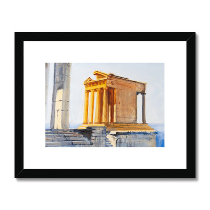 Athens, Temple of Athena Nike (watercolor) Framed & Mounted Print