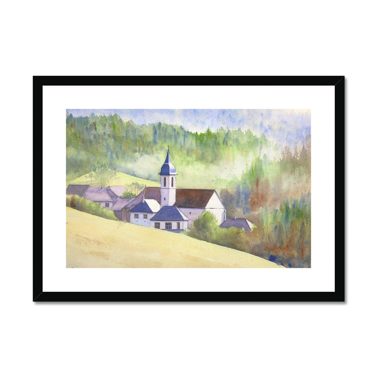 La Chapelle Saint Maurice (Watercolor) Framed & Mounted Print