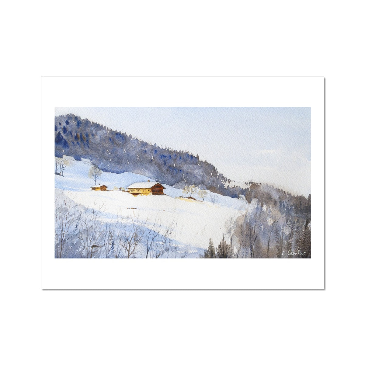 La Clusaz (Watercolor) - Giclée print on watercolor paper