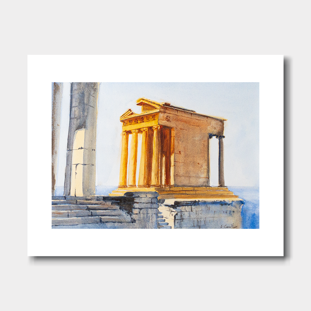 Athens, Temple of Athena Nike (watercolor) - Giclée print on watercolor paper