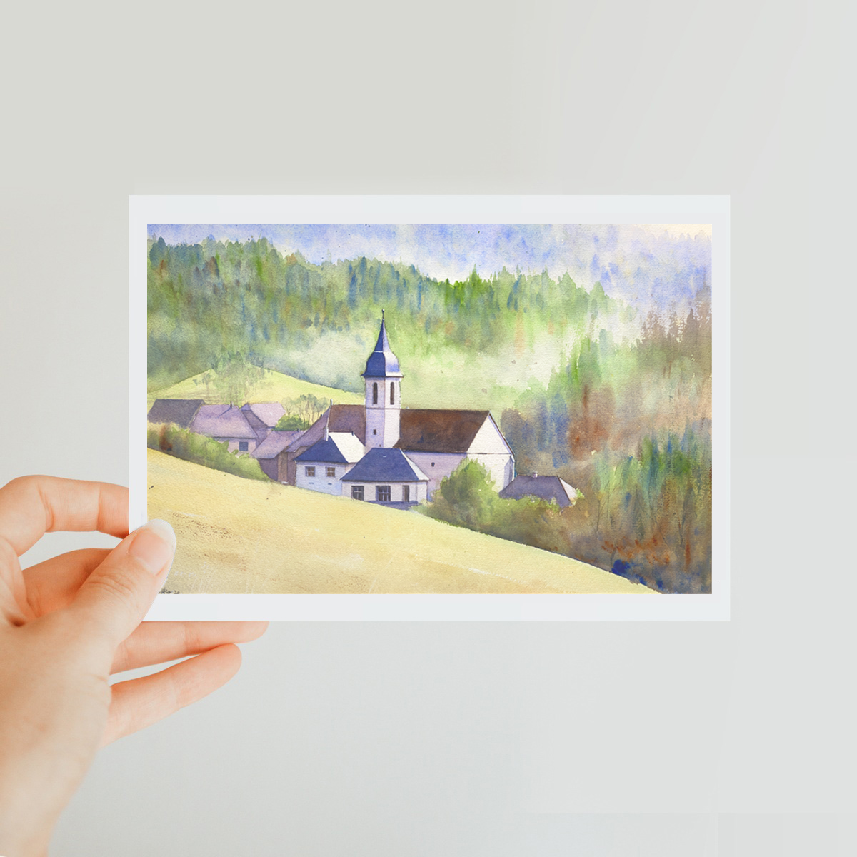 La Chapelle Saint Maurice (Watercolor) Postcard