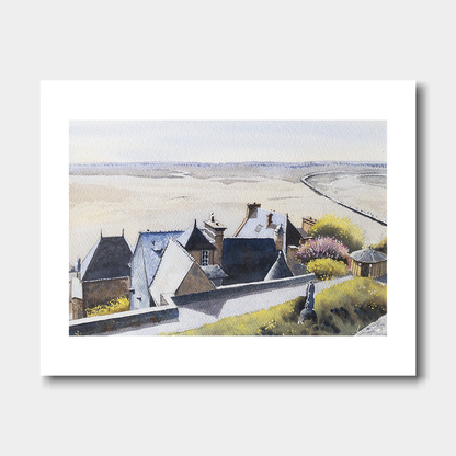 Le Mont Saint Michel 1 (watercolor) - Giclée print on watercolor paper