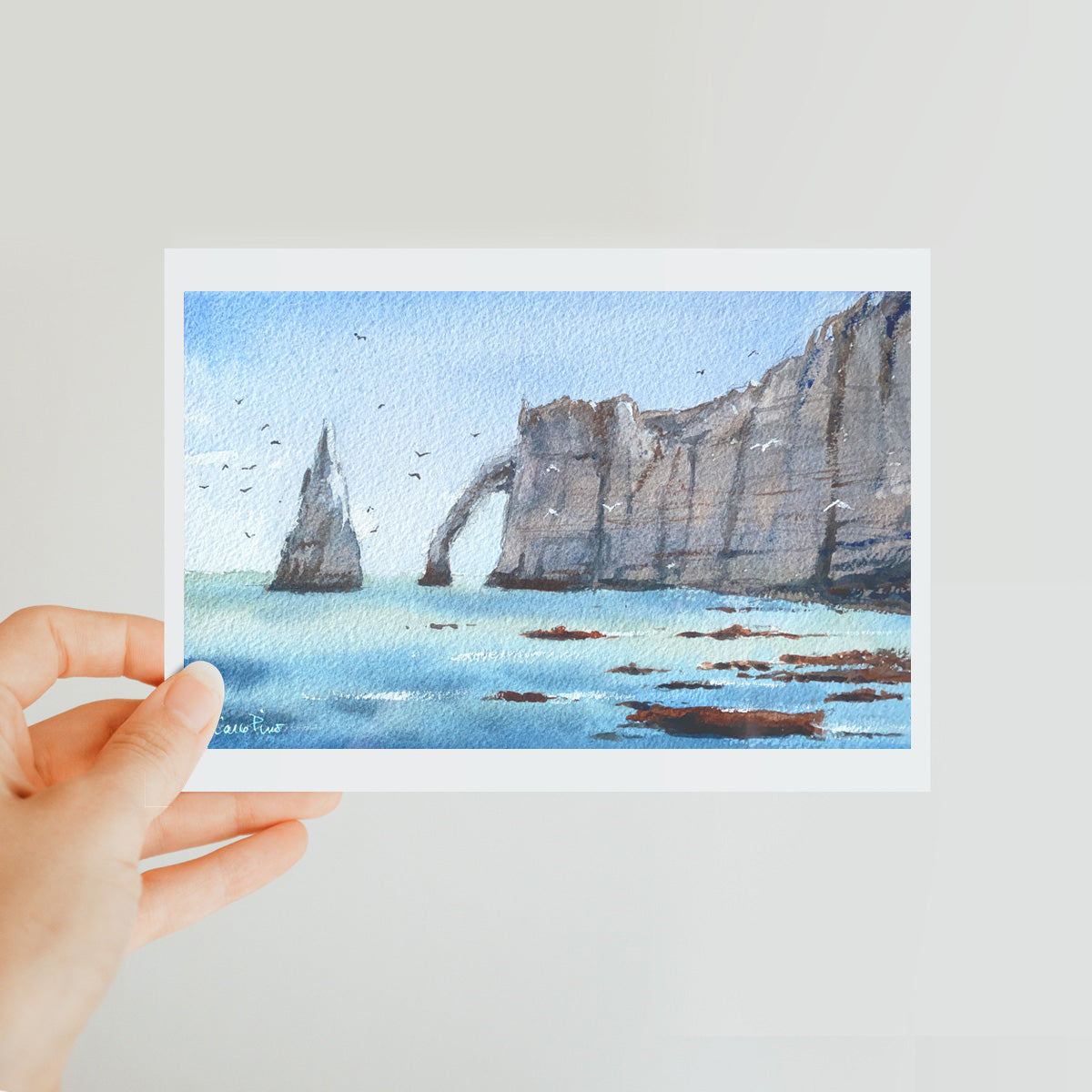 The Cliffs of Etretat (Watercolor) Postcard