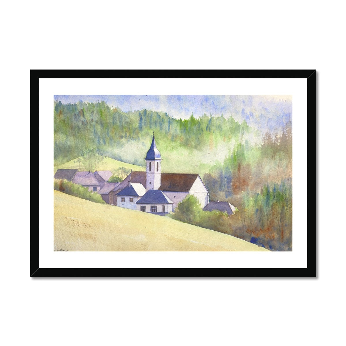 La Chapelle Saint Maurice (Watercolor) Framed Print