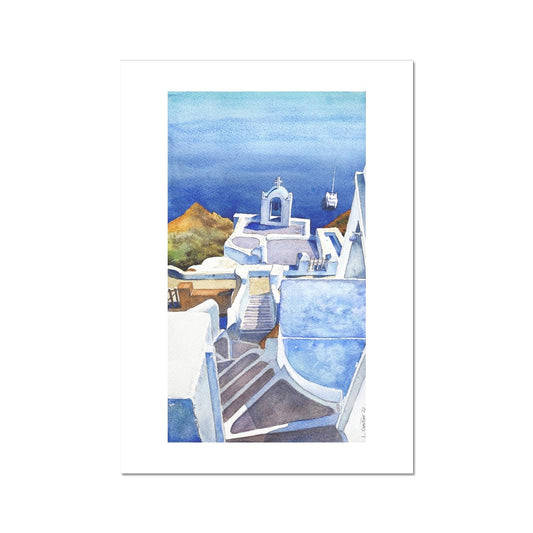 Oia, Santorini 3 (Watercolor) - Giclée print on watercolor paper