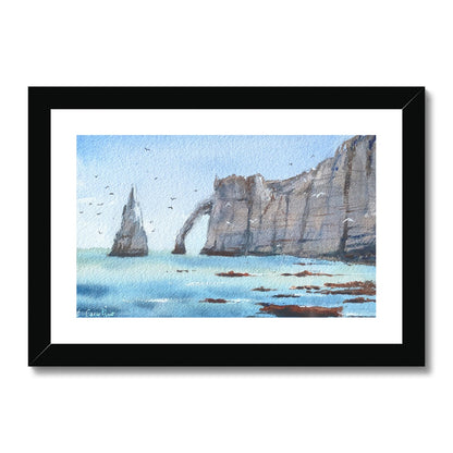 The Cliffs of Etretat (watercolor) Framed & Mounted Print